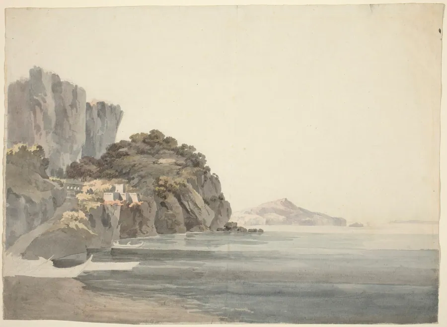 An Italian Coast Scene by John 'Warwick' Smith