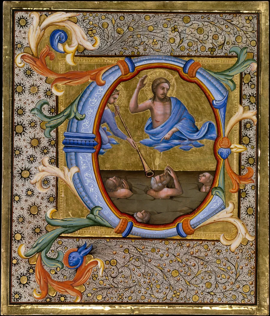 Last Judgment in an Initial C by Lorenzo Monaco (Piero di Giovanni)