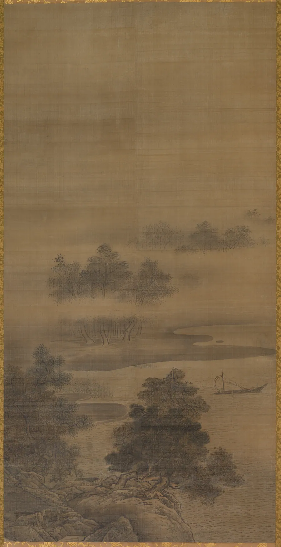 Returning Sails off a Distant Shore, from Eight Views of Xiao-Xiang by Sesshū Tōyō