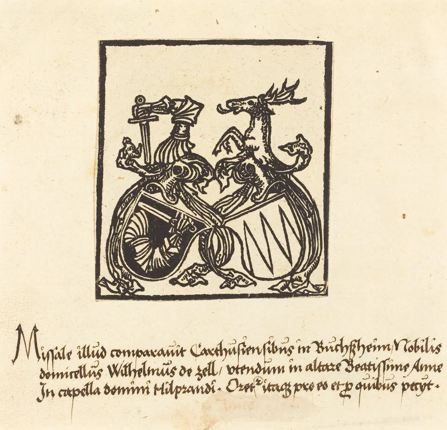 Bookplate of Wilhelm von Zell by German 15th Century