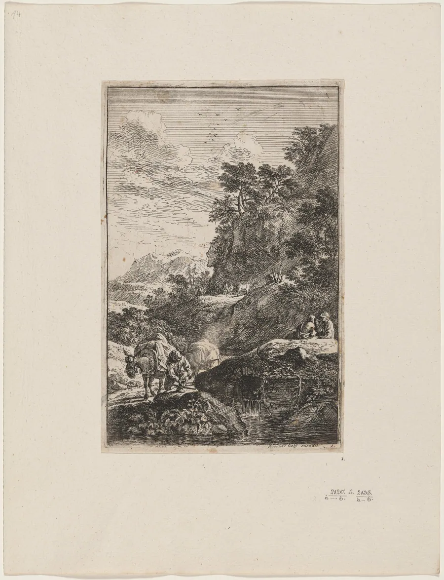 Drover with Two Mules by Joachim Franz Beich