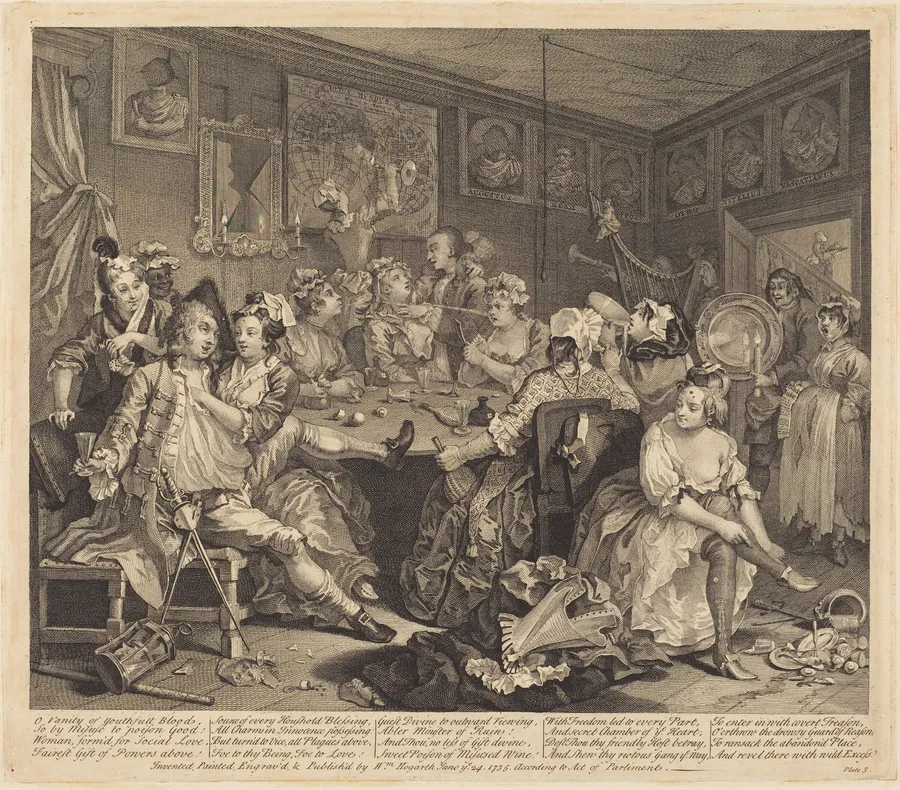 A Rake's Progress: pl.3 by William Hogarth