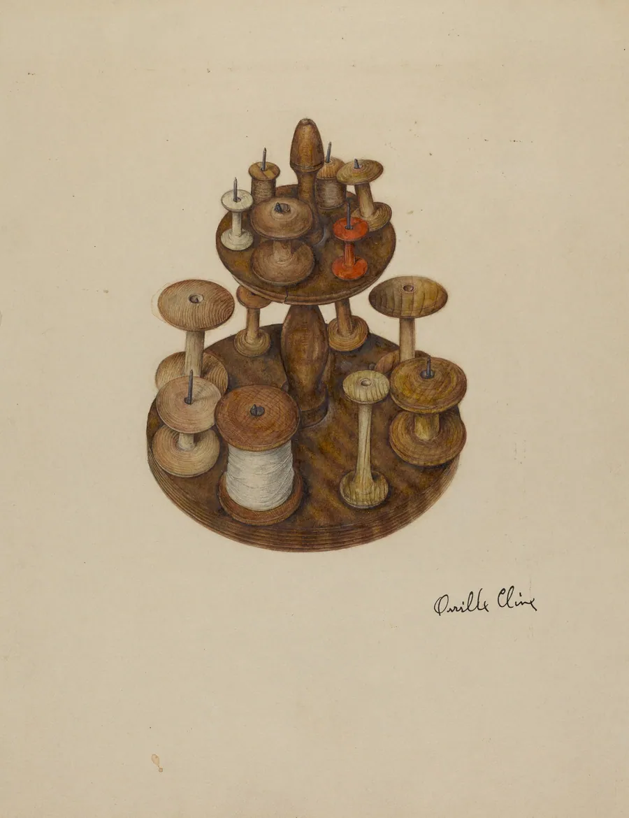 Shaker Spool Rack and Spools by Orville Cline