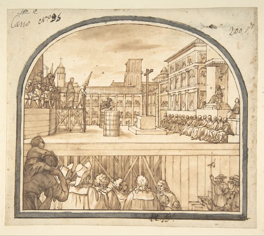 Auto-da-fé in a Courtyard by Sebastián de Herrera-Barnuevo