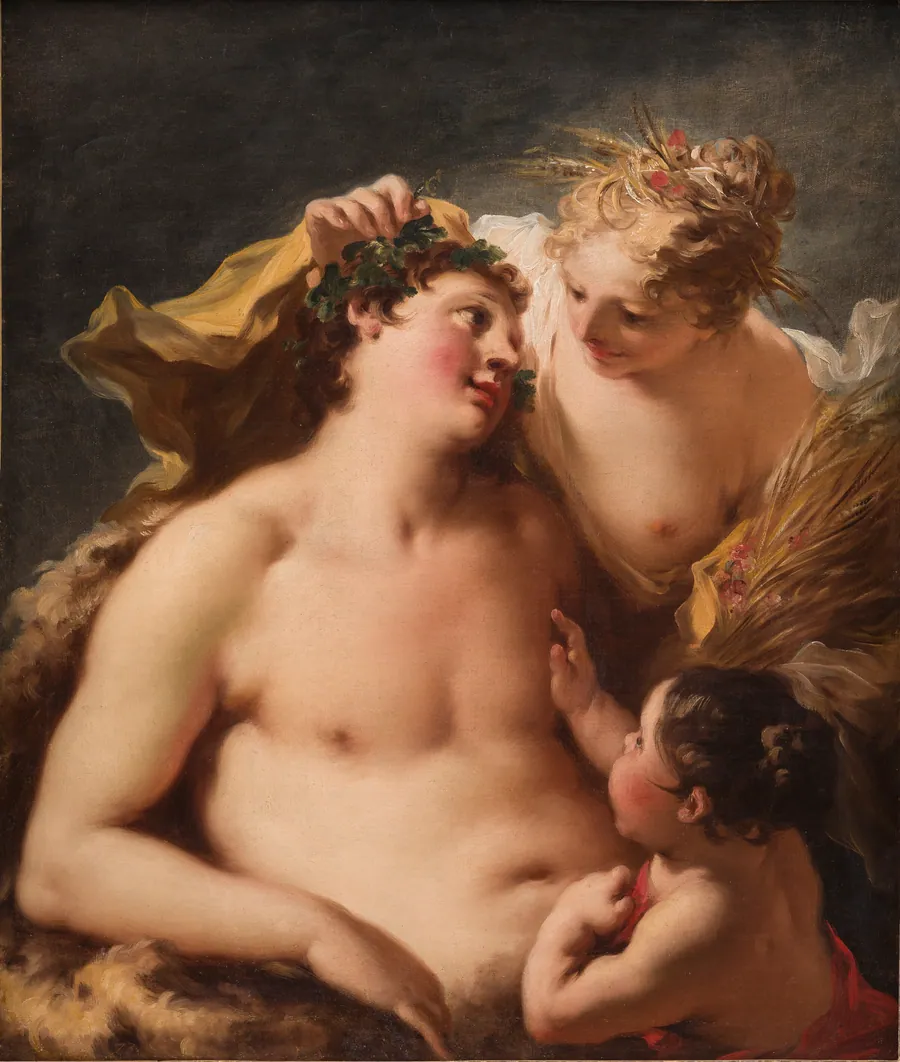 Ceres, Bacchus og Amor by Giovanni Antonio Pellegrini