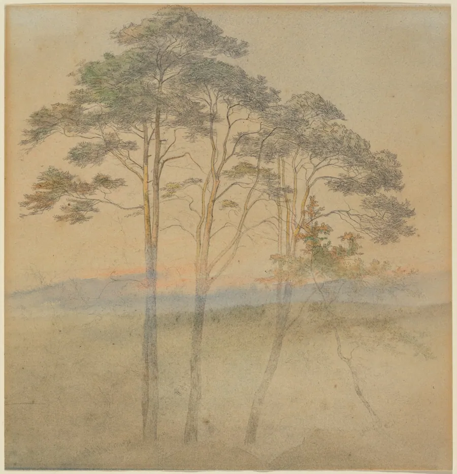 Pines in a Morning Fog by Ernst Ferdinand Oehme