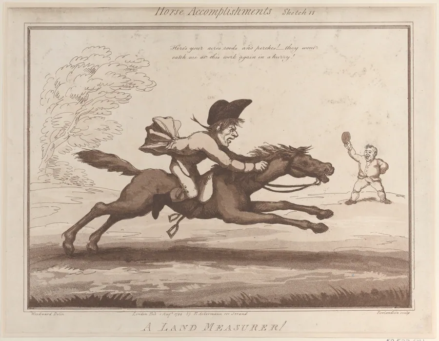 Horse Accomplishments, Sketch 11: A Land Measurer !! by Rudolph Ackermann, London