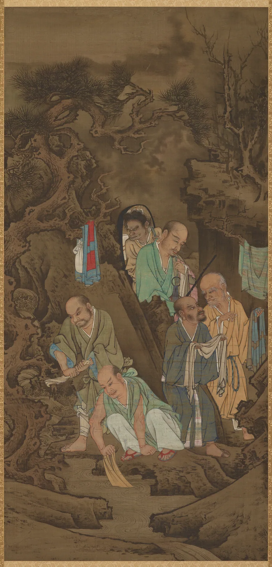 Luohan laundering 羅漢洗濯圖 by Lin Tinggui 林庭桂 (active late 12th century)