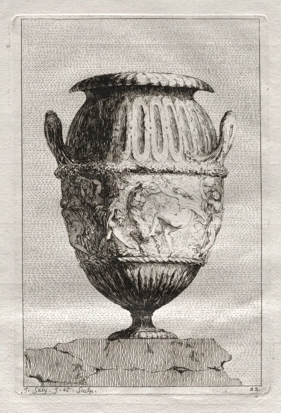 Suite of Vases:  Plate 22 by Jacques François Saly