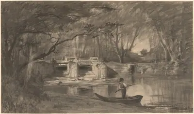 Wooded Pond by the Ancient Sluice of Levaux near Vienne