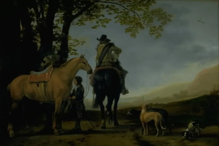 To ryttere i et landskab by Abraham van Calraet
