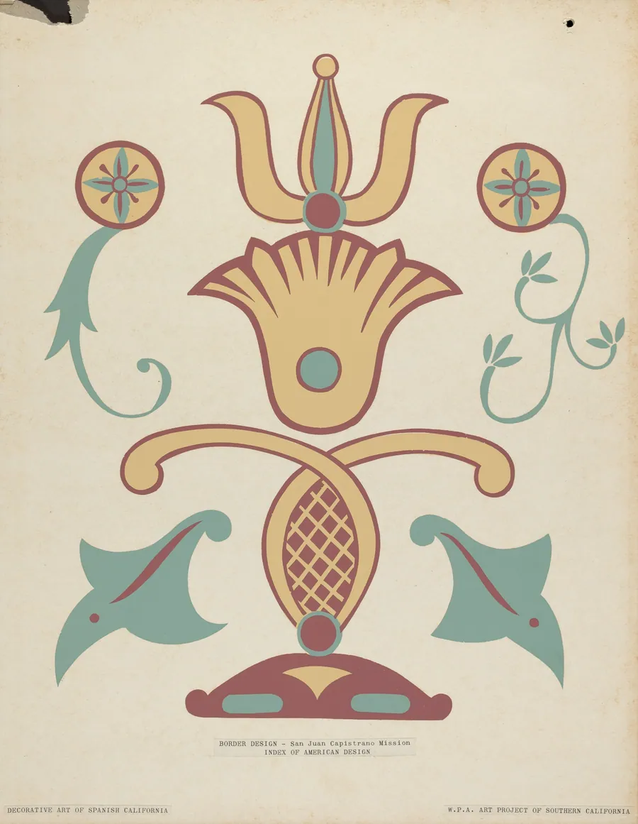 San Juan Capistrano Mission Border Design from the portfolio "Decorative Art of Spanish California" by American 20th Century