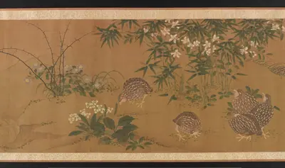 Ducks, flowers, and quail