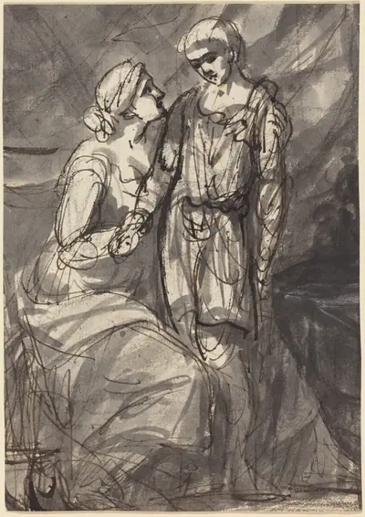 Two Figures in Classical Dress