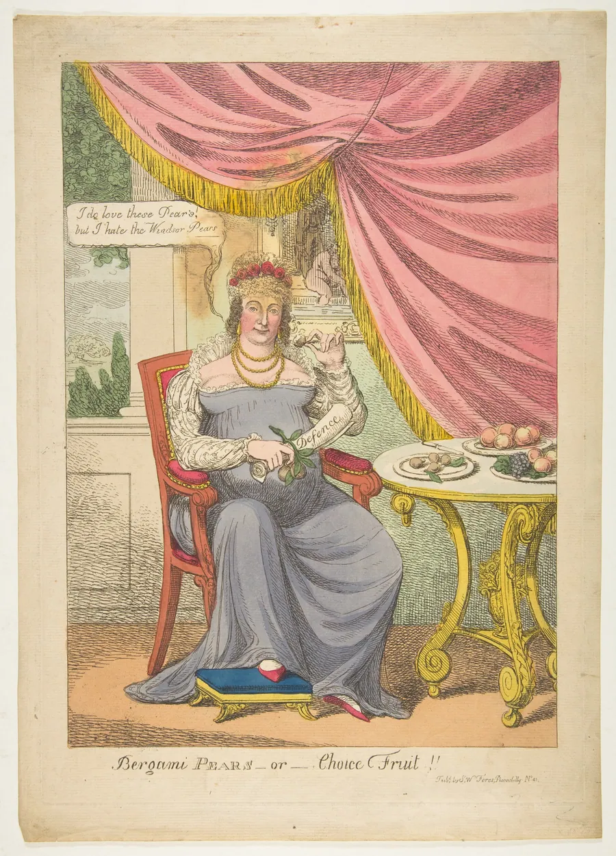 Bergami Pears–or–Choice Fruit !! by Anonymous, British, 19th century