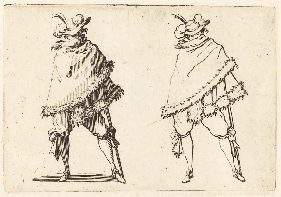 Man Wrapped in His Mantle by Jacques Callot