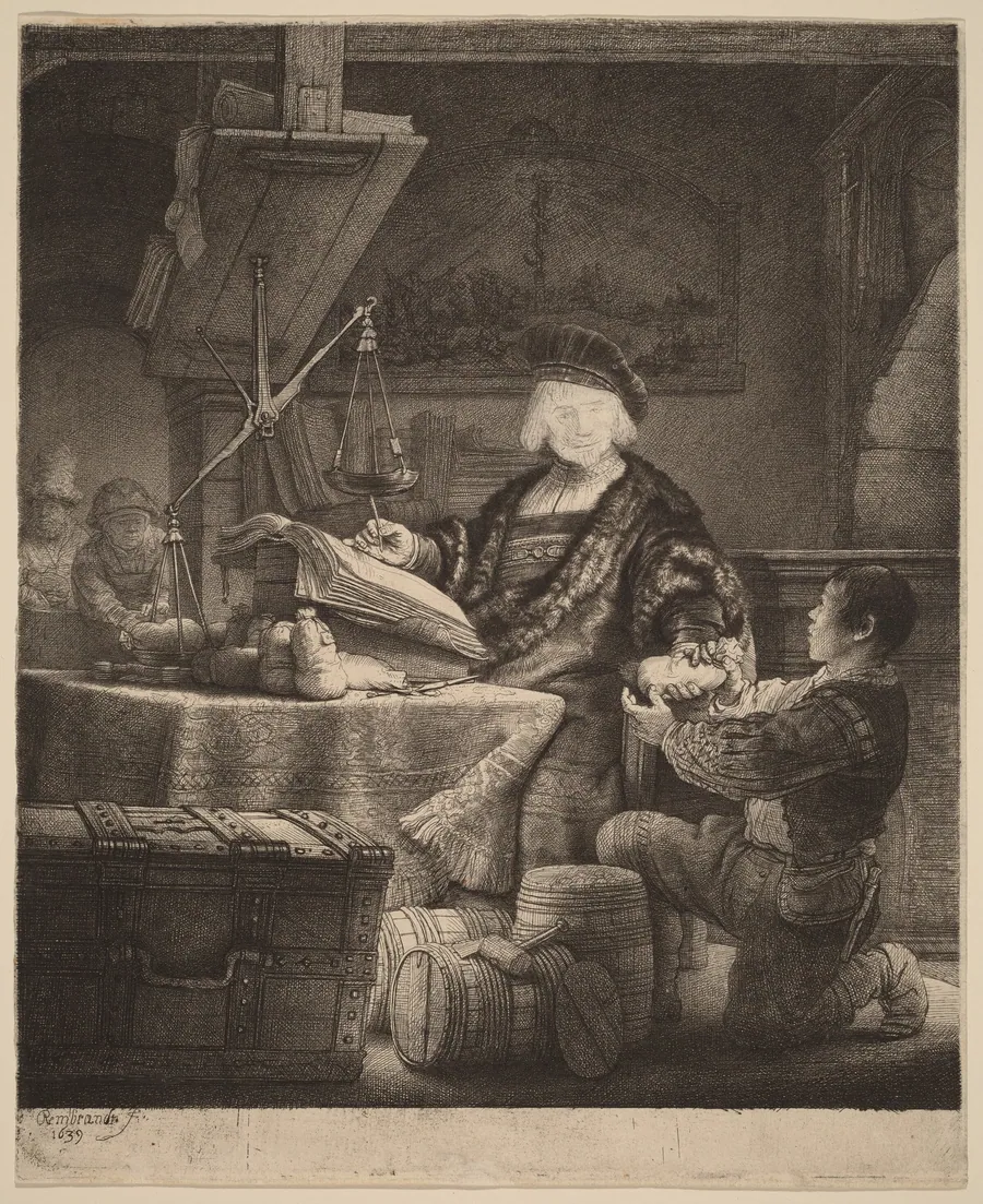Jan Uytenbogaert, "The Goldweigher" by Rembrandt van Rijn