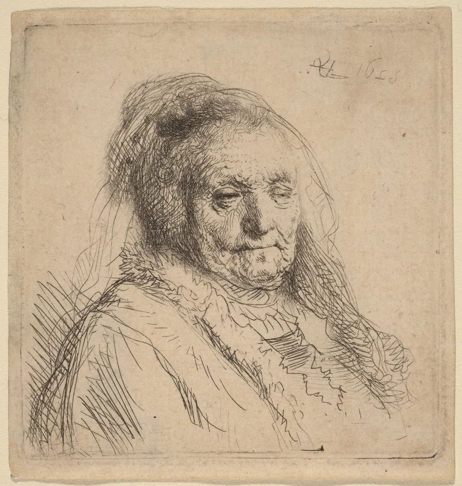 The Artist's Mother, Head and Bust by Rembrandt van Rijn