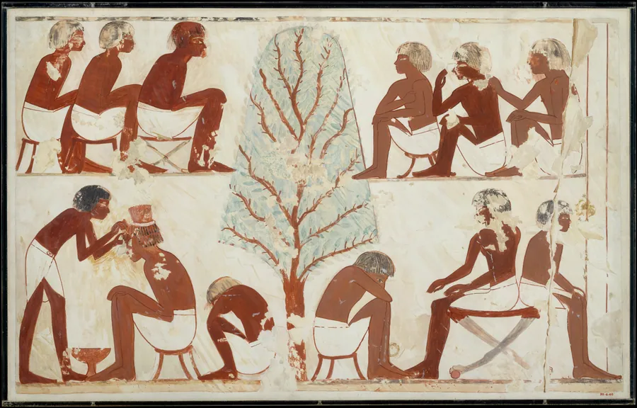 Barbering, Tomb of Userhat by Nina de Garis Davies