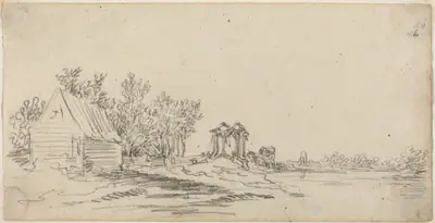 River Landscape with a Distant Bridge