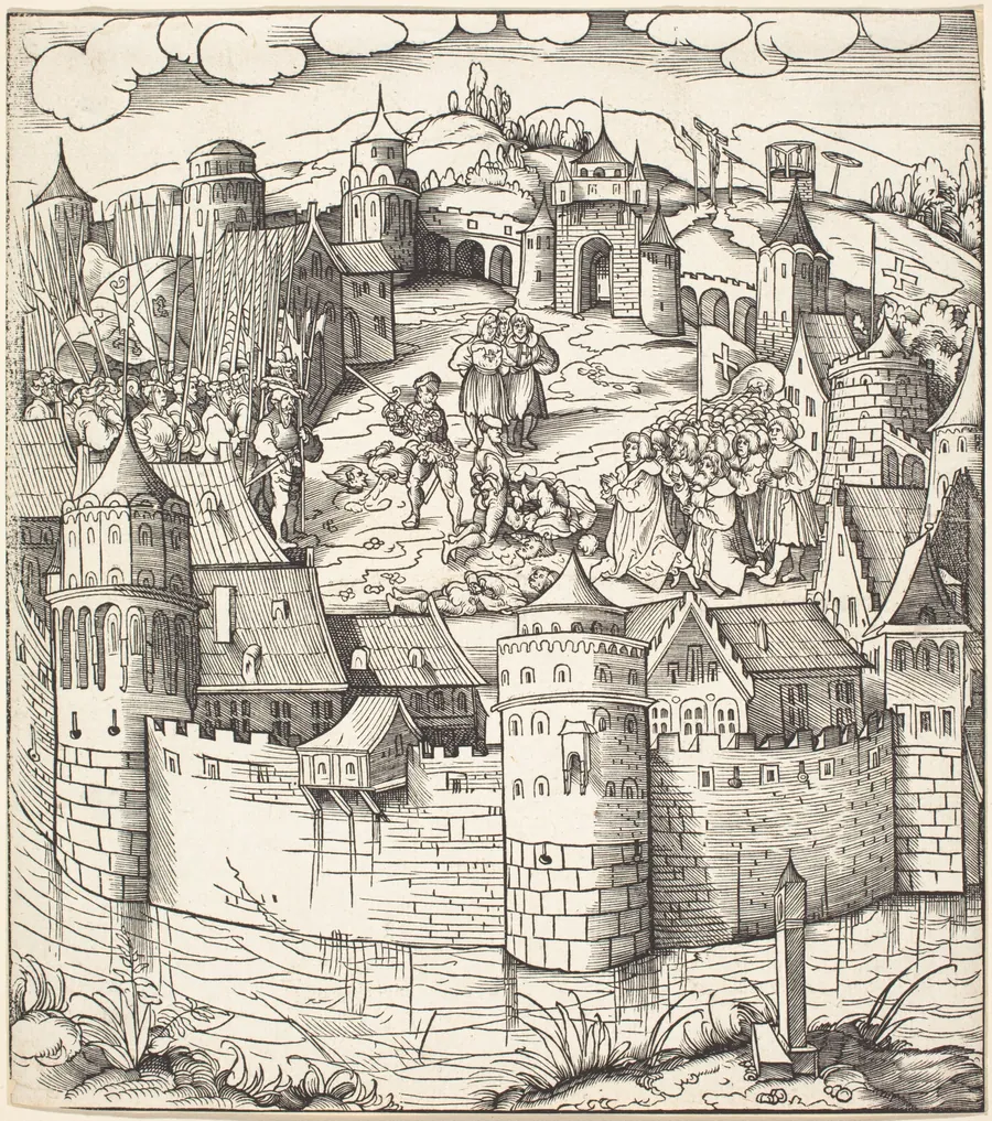 Execution of a Man at a Market-Place of a Town by Leonhard Beck