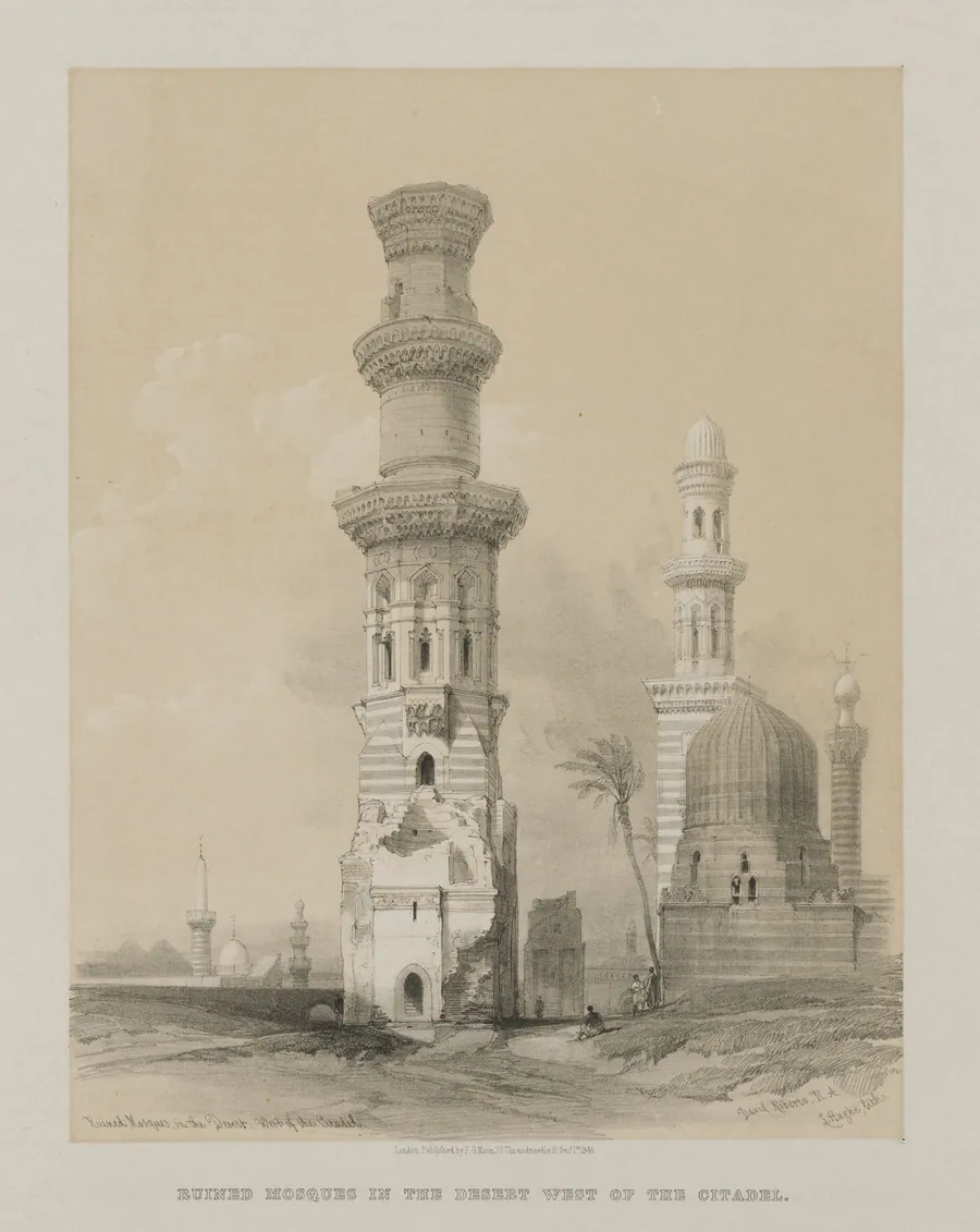 Egypt and Nubia, Volume III: Ruined Mosques in the Desert, West of the Citadel by Louis Haghe