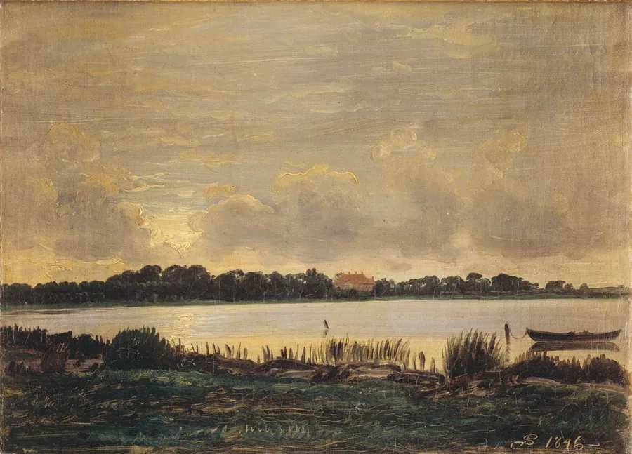 Udsigt mod Nysø over Præstø Fjord. Sommeraften by P.C. Skovgaard