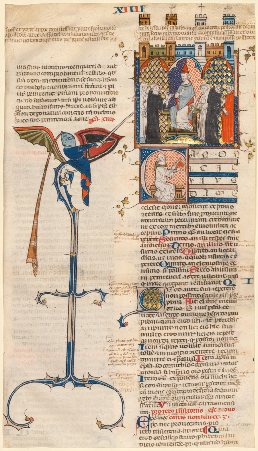 Leaf Excised from a "Decretum" by Gratian: Initial C[anonici cuiusdam ecclesiae] with a Seated Cleric