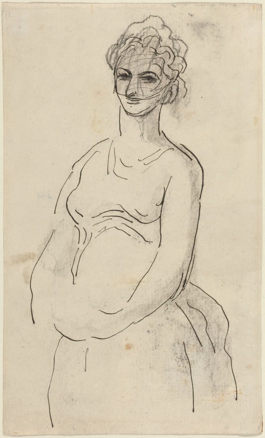 Woman with Veil by Honoré Daumier