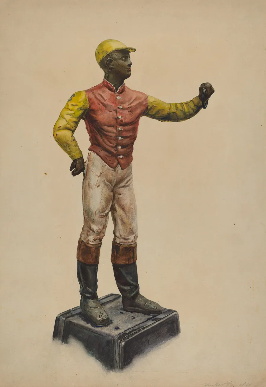 Jockey Hitching Post by Elizabeth Fairchild