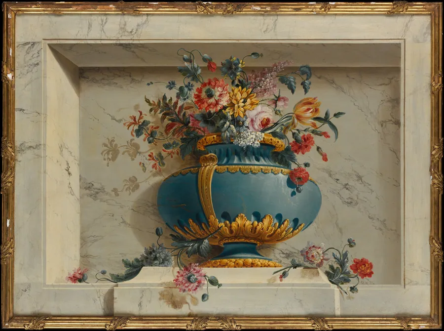 Vase of Flowers in a Niche by Michel Bruno Bellengé