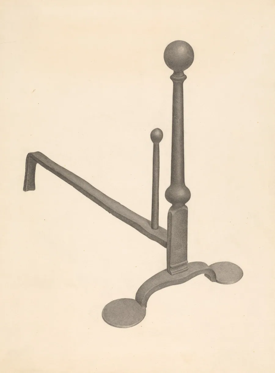Andiron (one of pair) by Gordon Sanborn