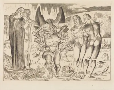 The Circle of the Thieves; Agnolo Brunelleschi Attacked by a Six-Footed Serpent