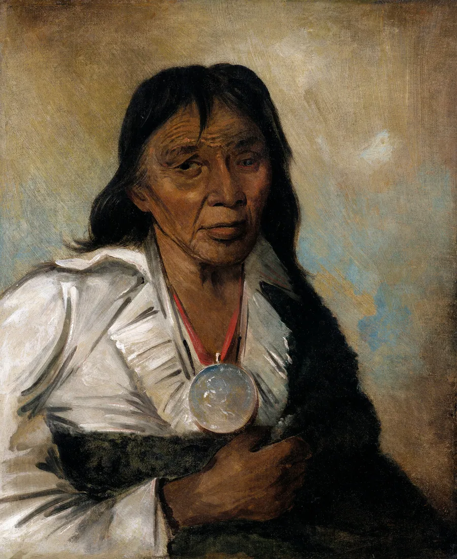 Shin-gós-se-moon, Big Sail, a Chief by George Catlin, born Wilkes-Barre, PA 1796-died Jersey City, NJ 1872