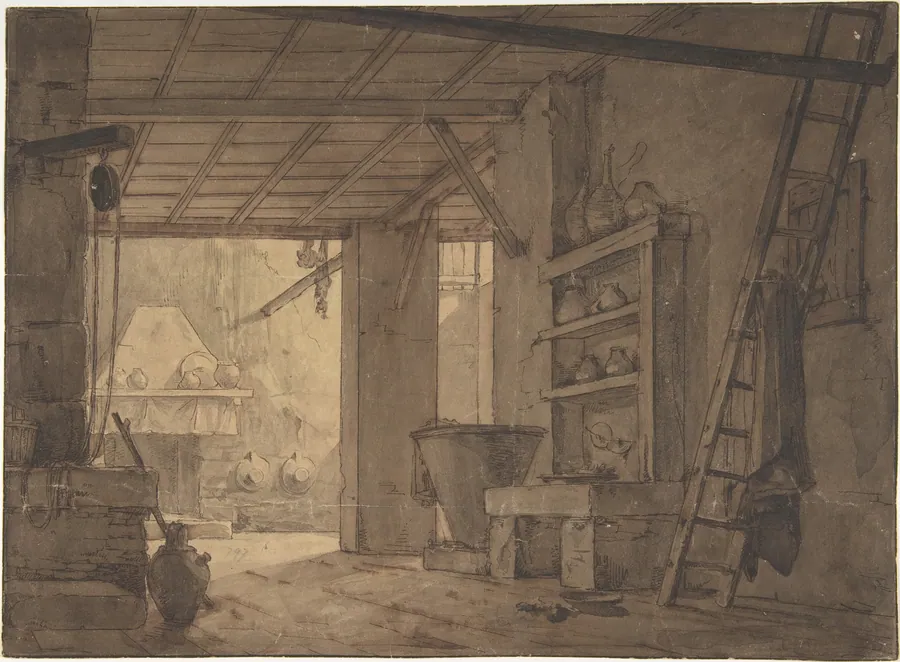 Interior of Farm House by Anonymous, German, 19th century