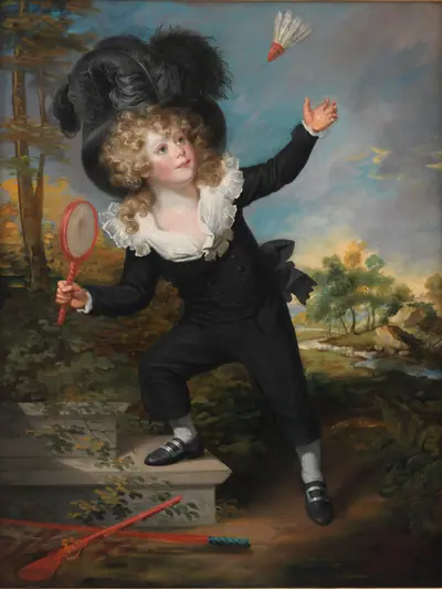 Portræt af Kennett Dixon, der spiller badminton