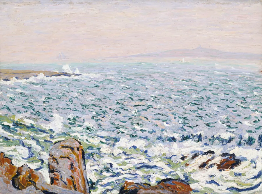 Surf Breaking, Cranberry Island by Allen Tucker, born Brooklyn, NY 1866-died New York City 1939