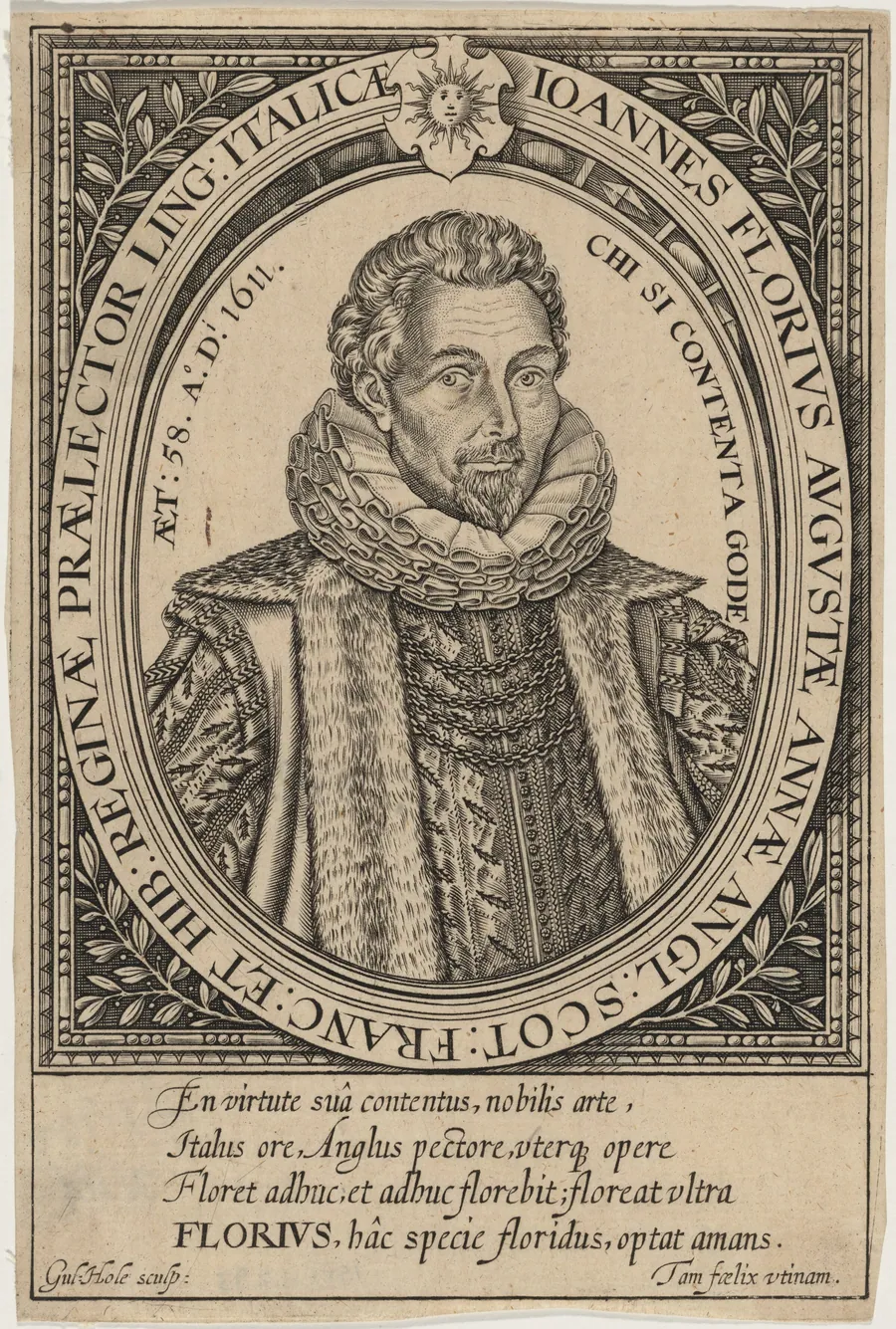 John Florio by William Hole