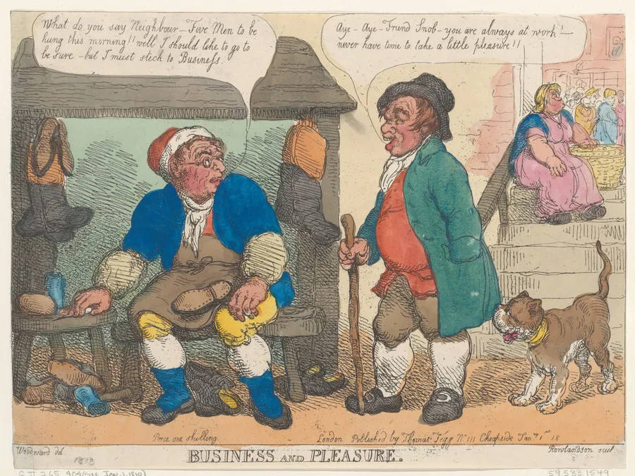 Business and Pleasure by Thomas Rowlandson
