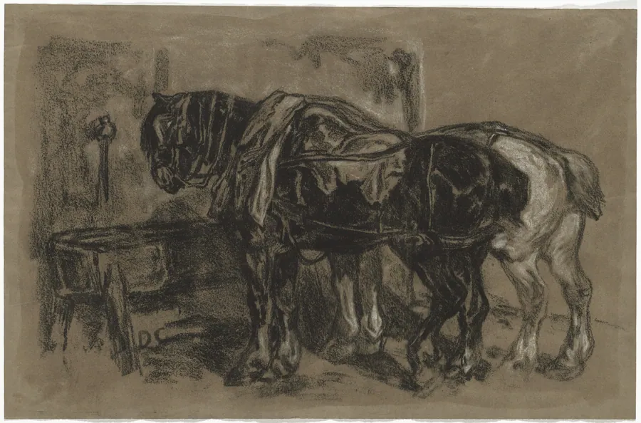 Two Draft Horses by Alexandre-Gabriel Decamps