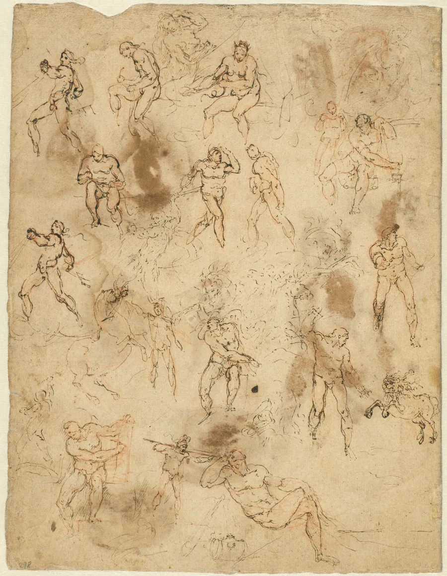 Studies of Figures (verso) by Ambrogio Figino