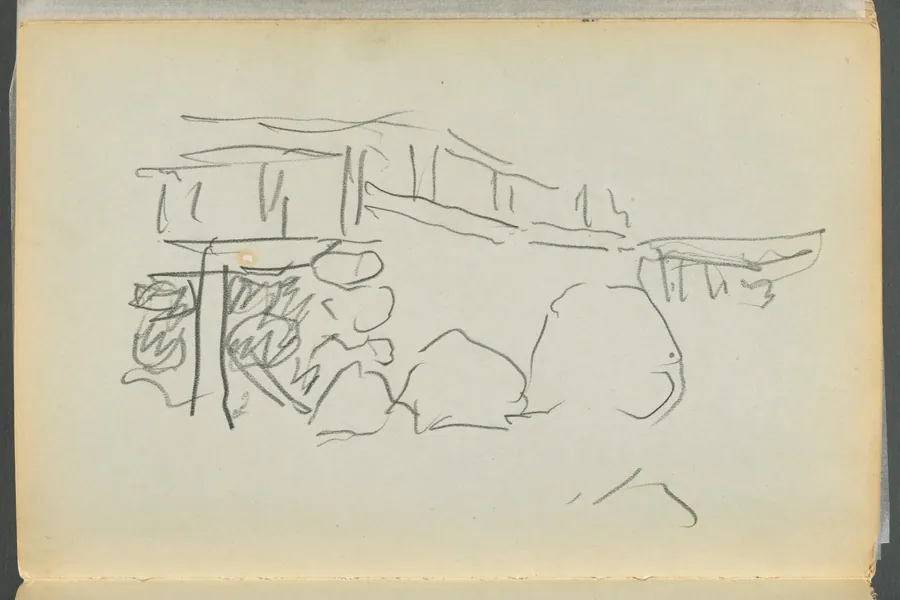 Sketchbook- The Granite Shore Hotel, Rockport, page 178: Fence by Maurice Prendergast