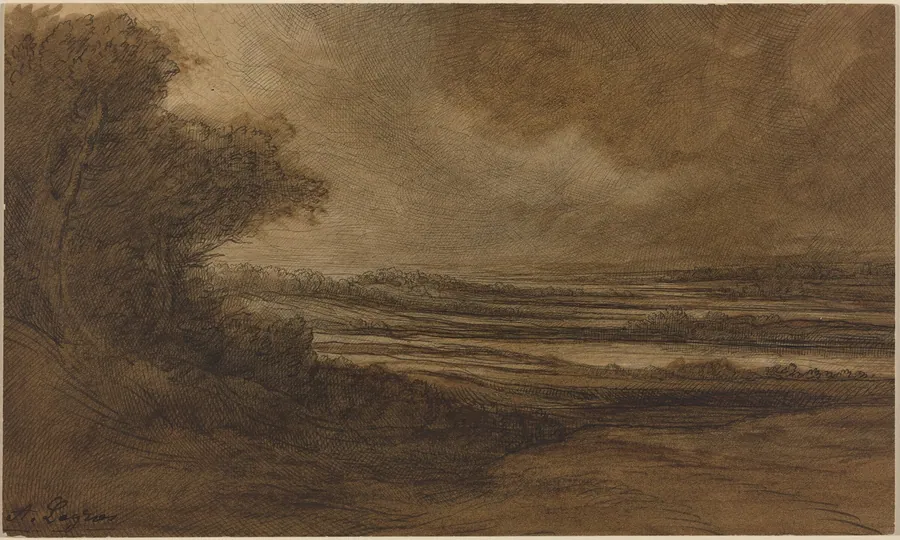 Countryside of Burgundy [recto] by Alphonse Legros