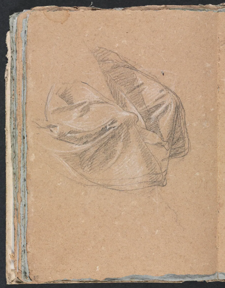 Verona Sketchbook: Drapery study (page 50) by Francesco Lorenzi