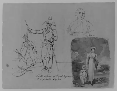 Portrait of a Cleric; Standing Man in Animal Skins; Portrait of a Woman; Man's Head (from Sketchbook)