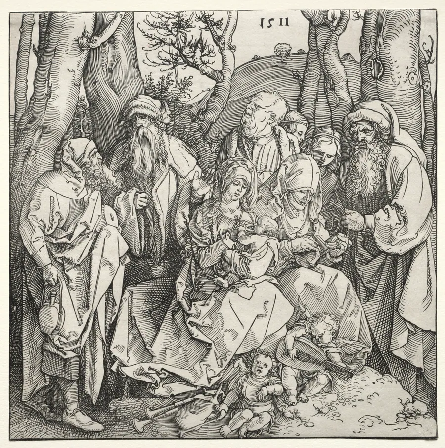 The Holy Family with Two Musician Angels by Albrecht Dürer
