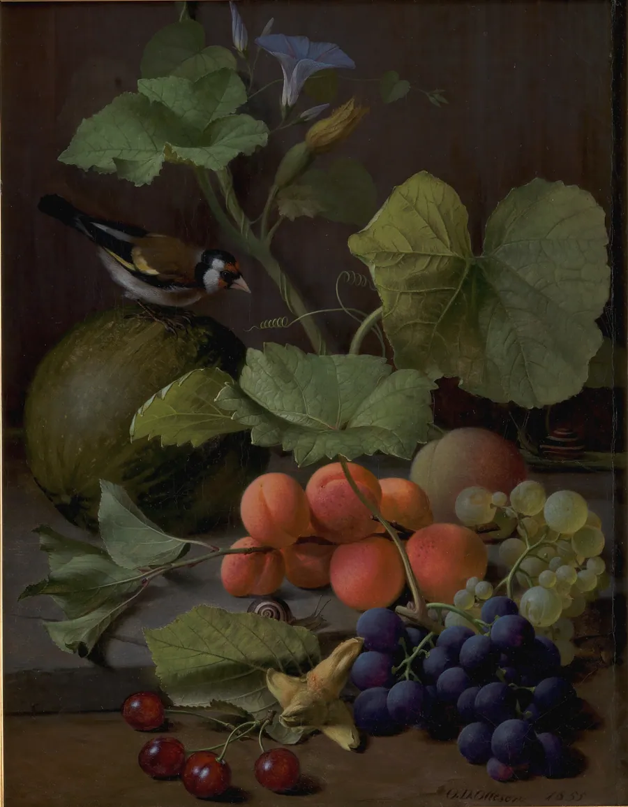 Frugtstykke med en stillids by O.D. Ottesen