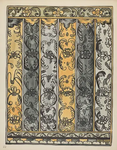 Plate 22: Wall Decoration, Laguna: From Portfolio "Spanish Colonial Designs of New Mexico"