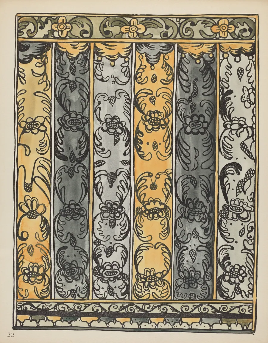 Plate 22: Wall Decoration, Laguna: From Portfolio "Spanish Colonial Designs of New Mexico" by American 20th Century