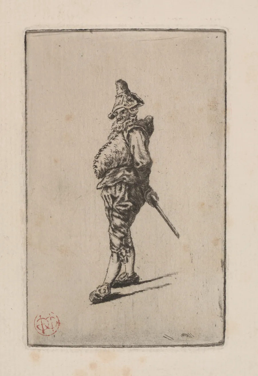 Punchinello, after Meissonier by Henri Charles Guérard